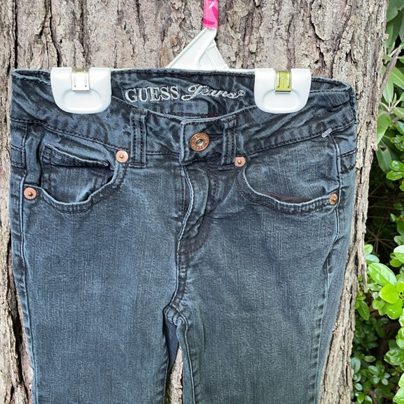 Guess Jeans Daredevil Skinny Leg Black Charcoal Gray Denim 7 Boys - Picture 14 of 16